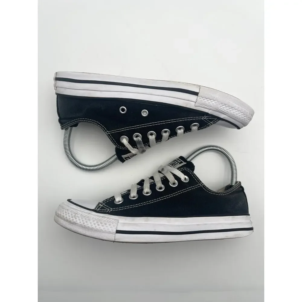 Converse Chuck Taylor All Star Low Top Black White Womens 6.5 W9166